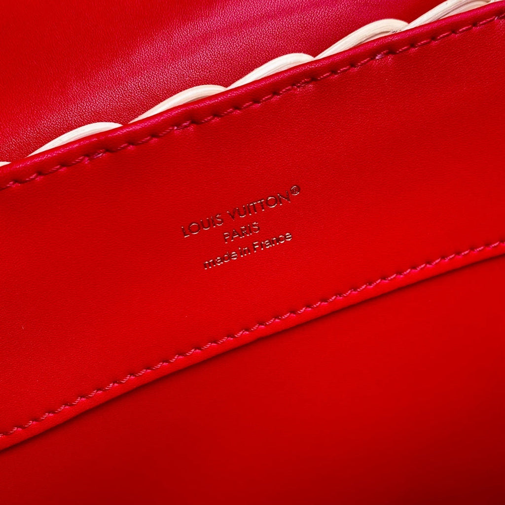 Louis Vuitton Capucines Mini Bag, M11798 Red Crocodile and Rattan