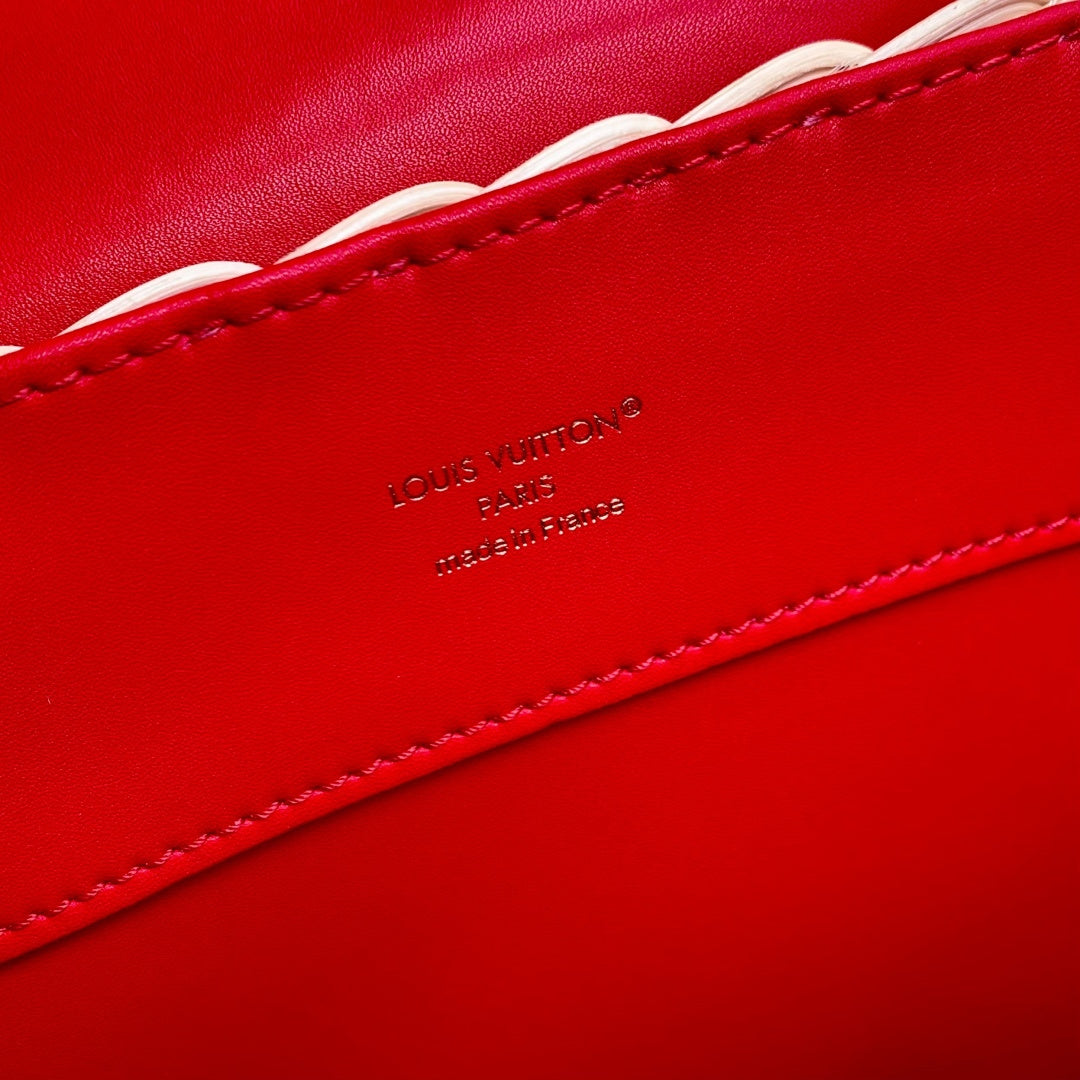 Louis Vuitton Capucines Mini Bag, M11798 Red Crocodile and Rattan