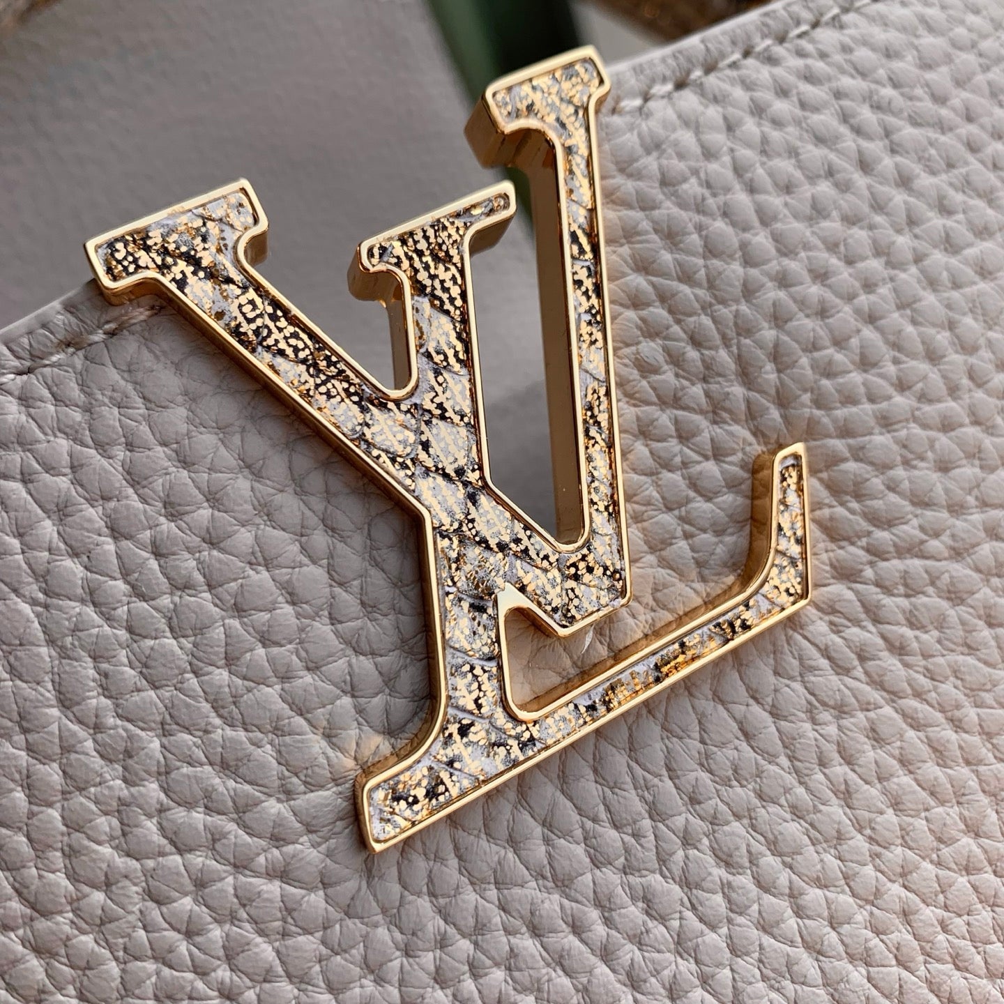Louis Vuitton Capucines BB Bag, N89369 In Gray Taurillon Leather