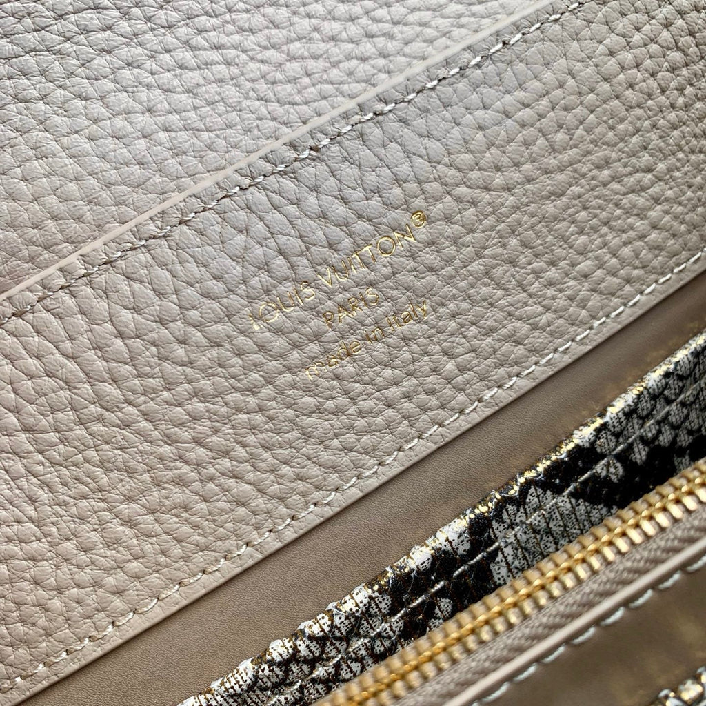Louis Vuitton Capucines BB Bag, N89369 In Gray Taurillon Leather