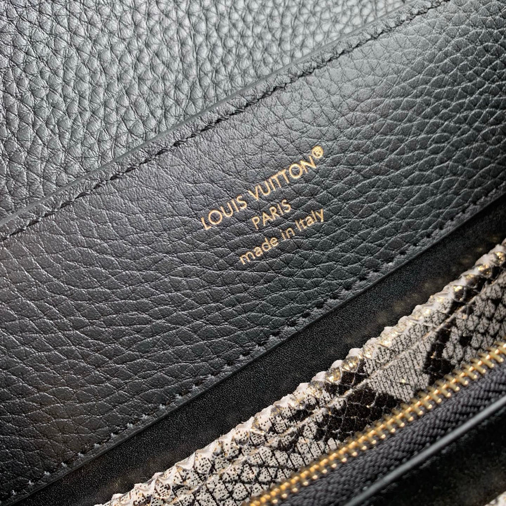Louis Vuitton Capucines BB Bag, N89369 In Black Taurillon Leather