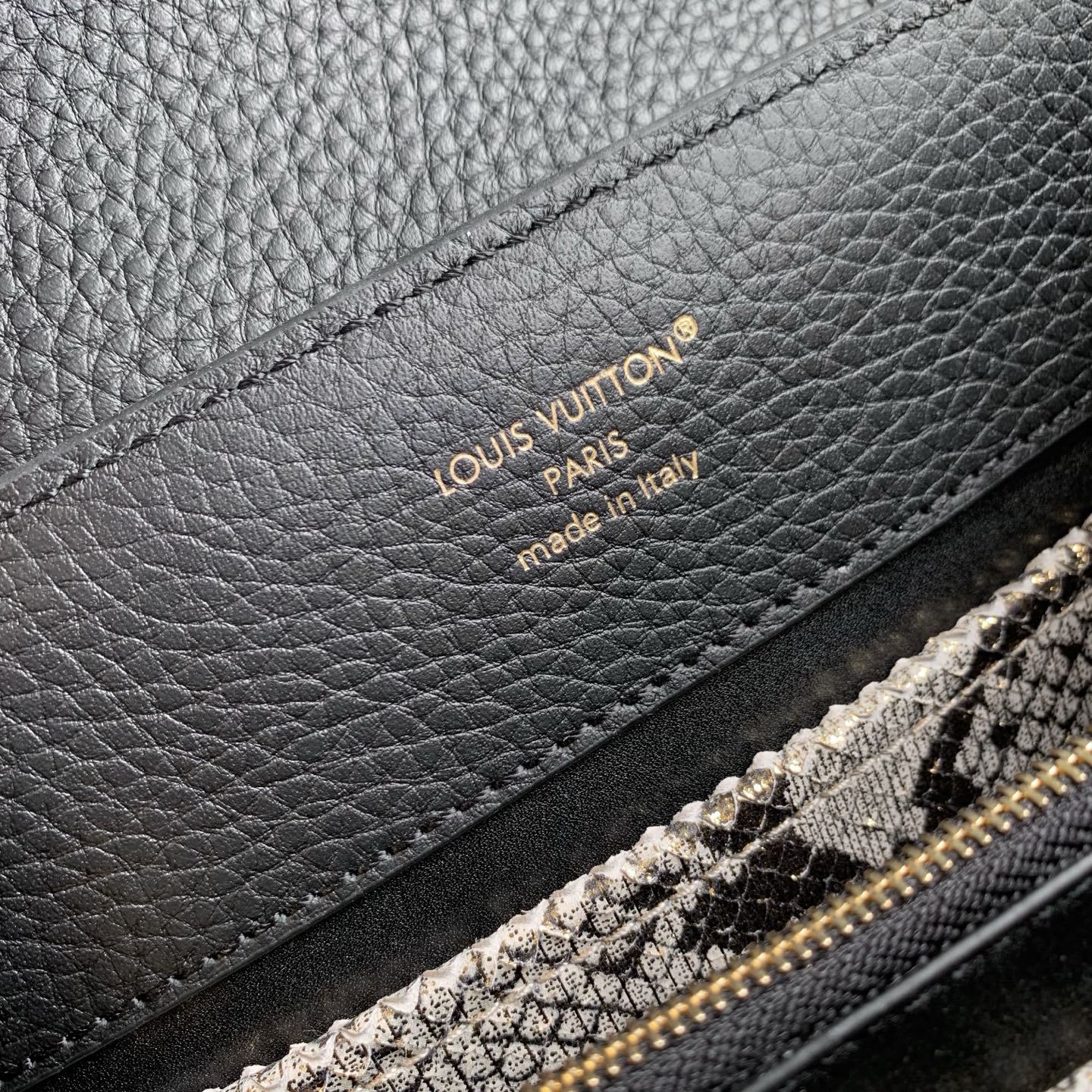 Louis Vuitton Capucines BB Bag, N89369 In Black Taurillon Leather