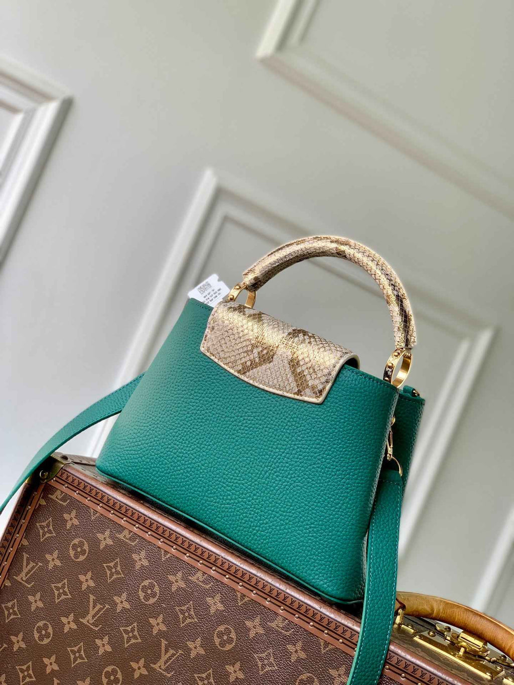 Louis Vuitton Capucines BB Bag, N89369 In Green Taurillon Leather