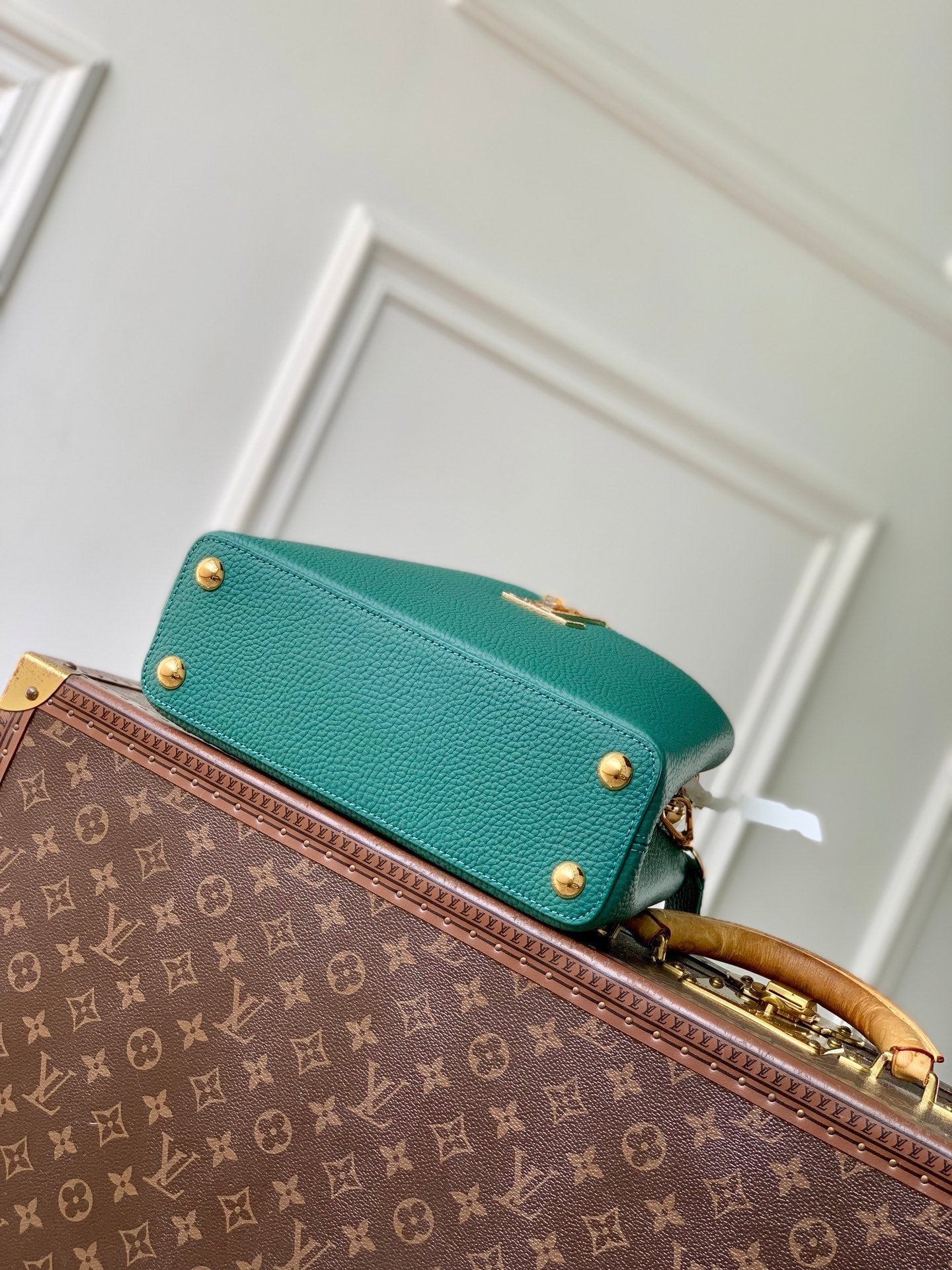 Louis Vuitton Capucines BB Bag, N89369 In Green Taurillon Leather