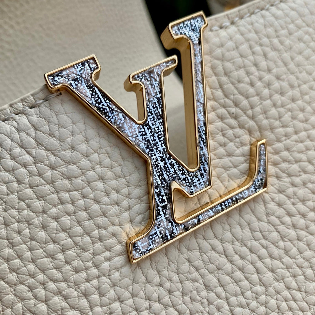 Louis Vuitton Capucines BB Bag, N89369 In Beige Taurillon Leather