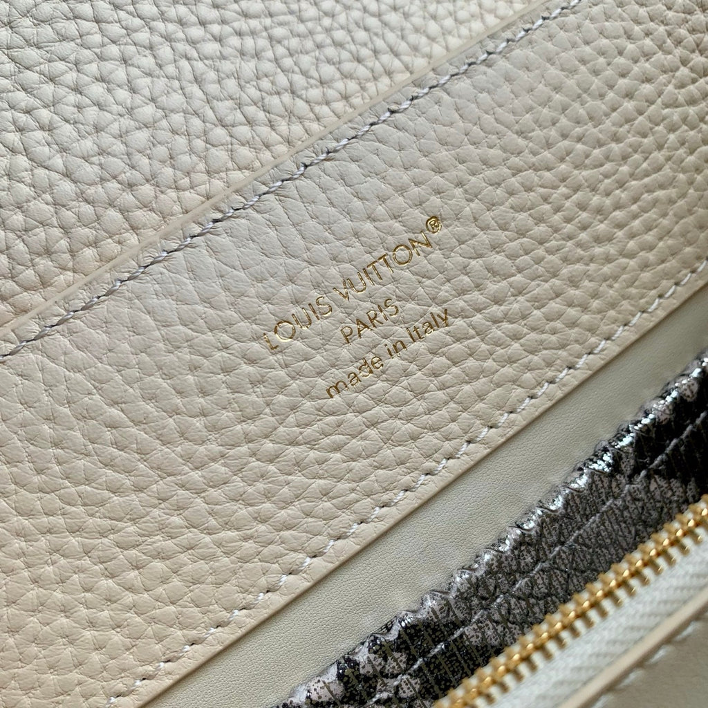 Louis Vuitton Capucines BB Bag, N89369 In Beige Taurillon Leather