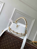 Louis Vuitton Capucines East-West Mini, M26345 In White Taurillon Leather