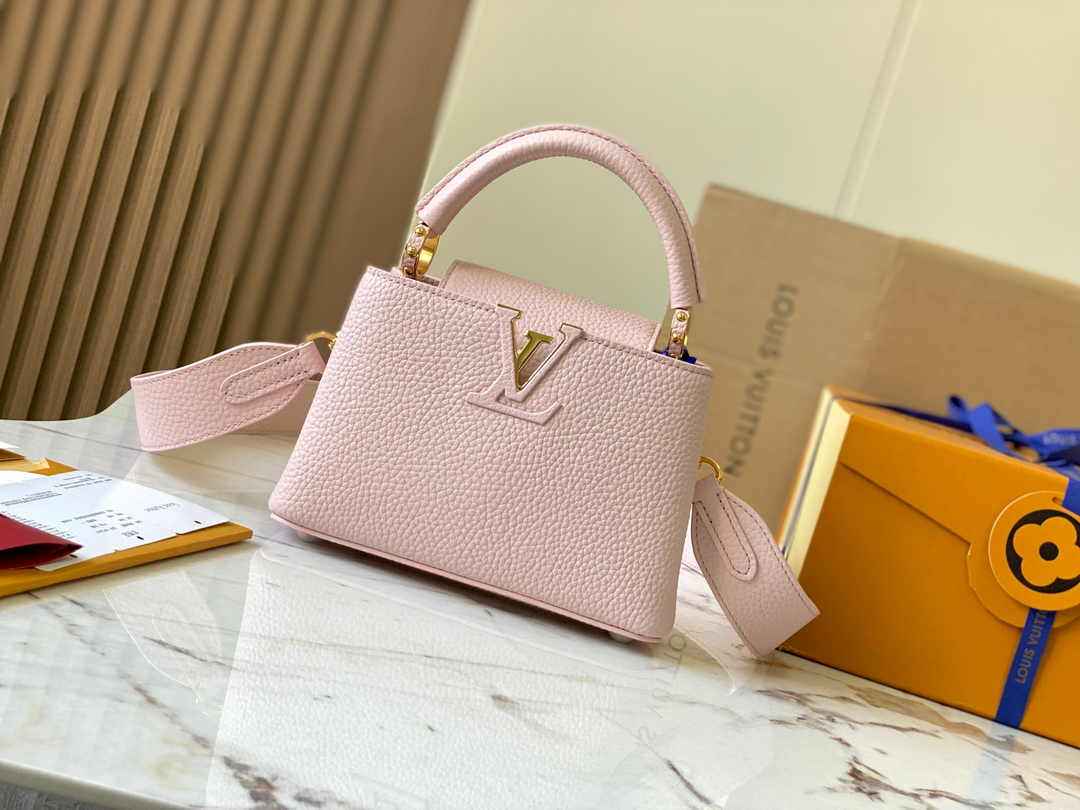 Louis Vuitton Capucines Mini Bag M24544 Pink Leather