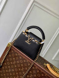Louis Vuitton Capucines Mini Bag, M12751 In Black Taurillon Leather