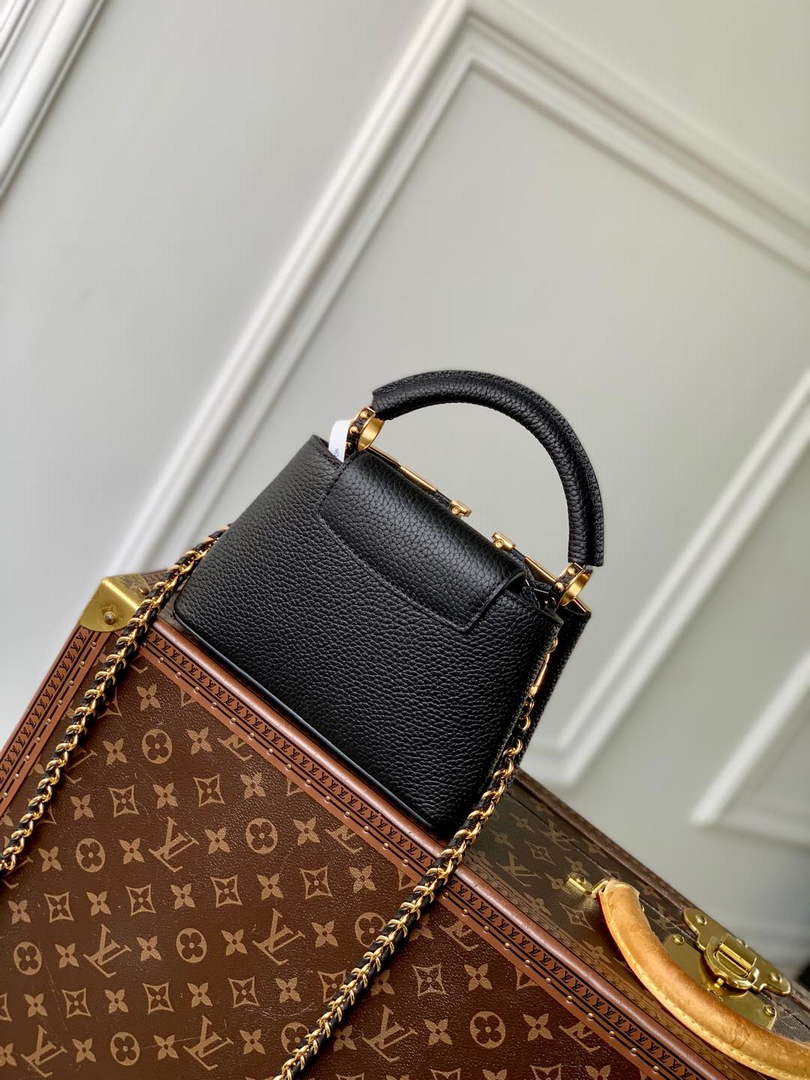 Louis Vuitton Capucines Mini Bag, M12751 In Black Taurillon Leather