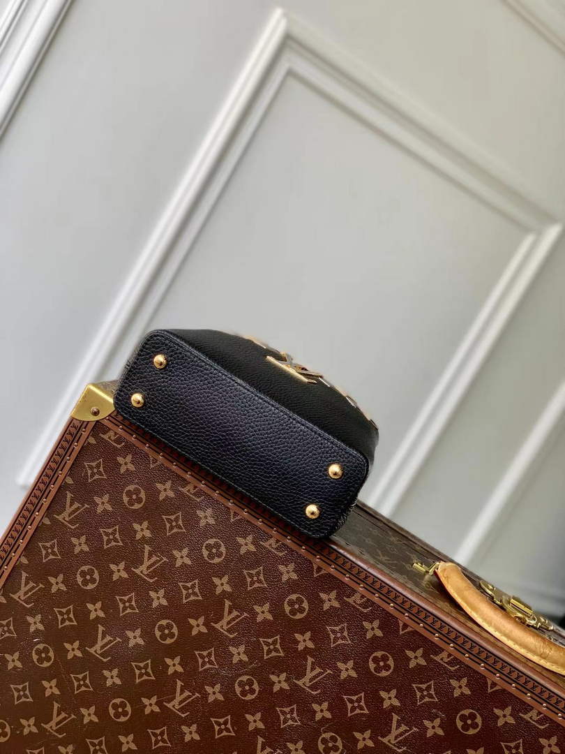 Louis Vuitton Capucines Mini Bag, M12751 In Black Taurillon Leather