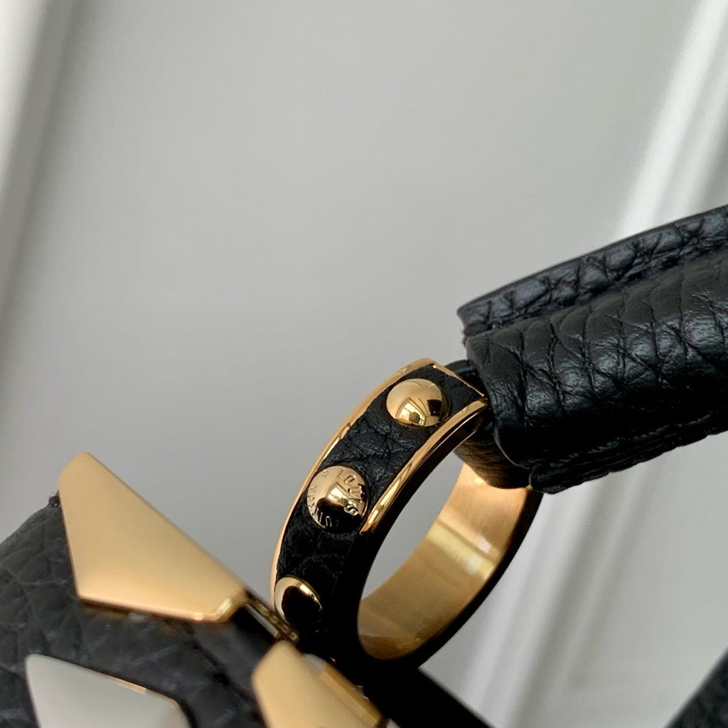Louis Vuitton Capucines Mini Bag, M12751 In Black Taurillon Leather