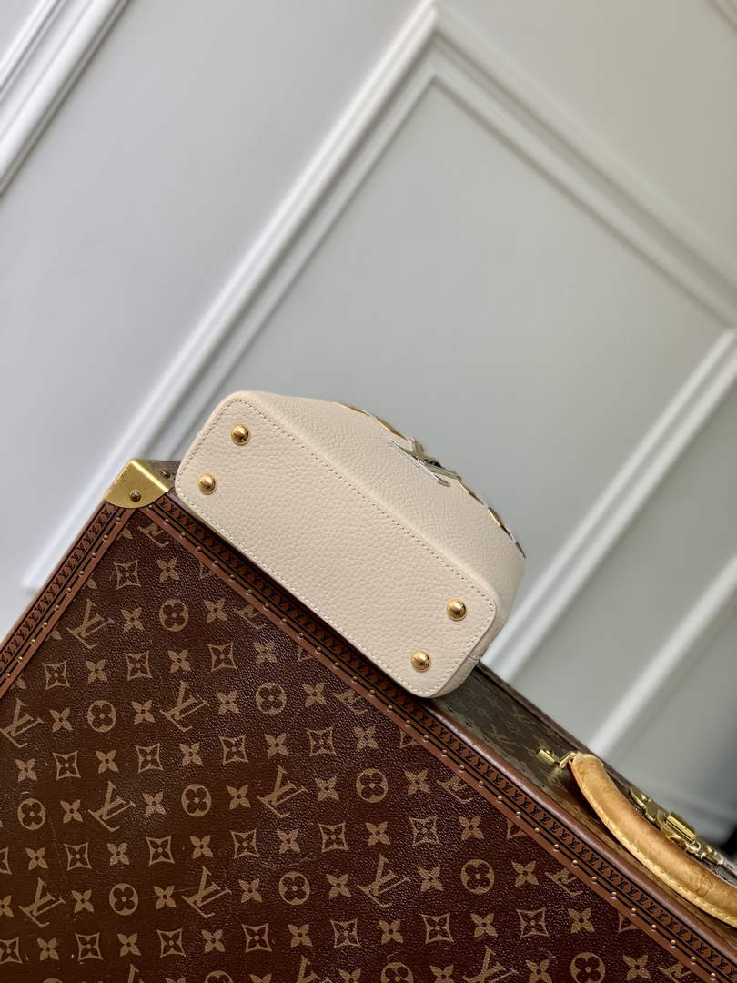 Louis Vuitton Capucines Mini Bag, M12751 In Beige Taurillon Leather