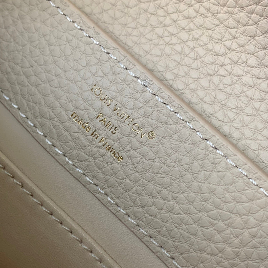 Louis Vuitton Capucines Mini Bag, M12751 In Beige Taurillon Leather