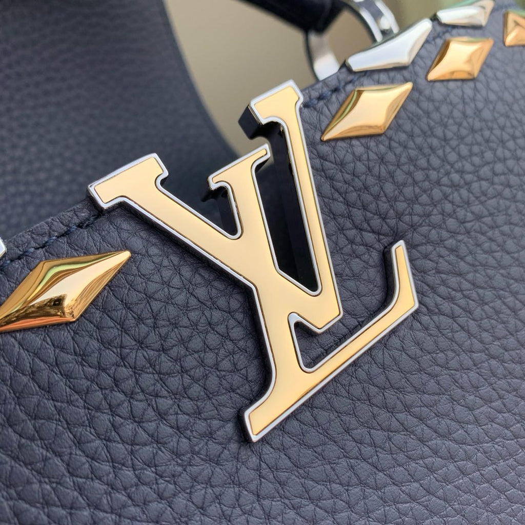 Louis Vuitton Capucines Mini Bag, M12751 In Blue Taurillon Leather