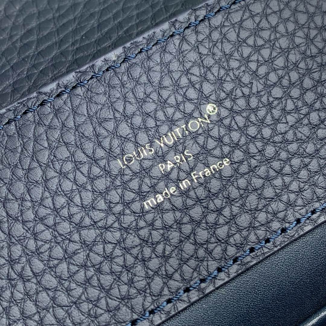 Louis Vuitton Capucines Mini Bag, M12751 In Blue Taurillon Leather