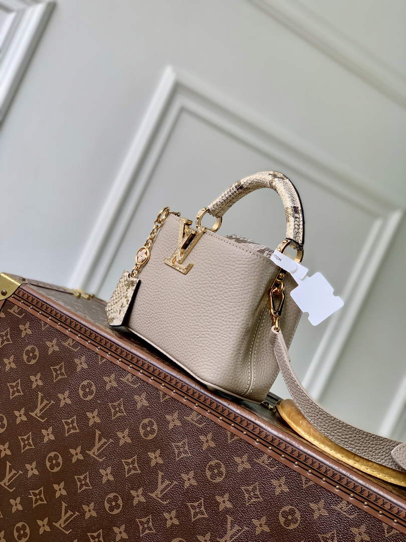 Louis Vuitton Capucines Mini Bag, M24729 In Taurillon Leather