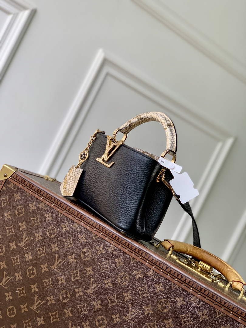Louis Vuitton Capucines Mini Bag, M24729 In Taurillon Leather
