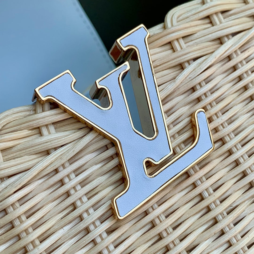 Louis Vuitton Capucines BB Bag, M29501 Blue Rattan and cowhide leather