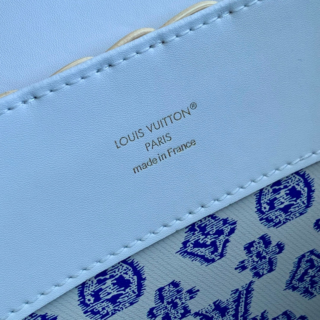 Louis Vuitton Capucines BB Bag, M29501 Blue Rattan and cowhide leather