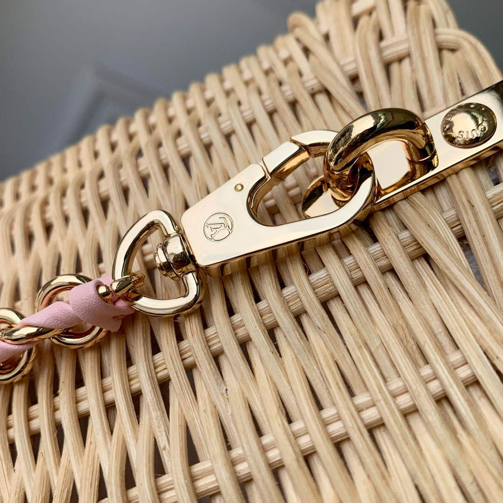 Louis Vuitton Capucines BB Bag, M26025 Washed Pink Rattan and denim