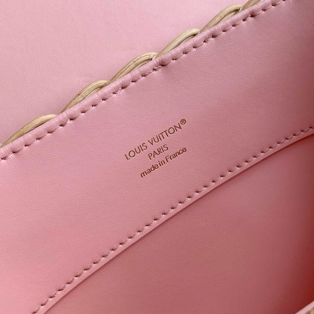 Louis Vuitton Capucines BB Bag, M26025 Washed Pink Rattan and denim