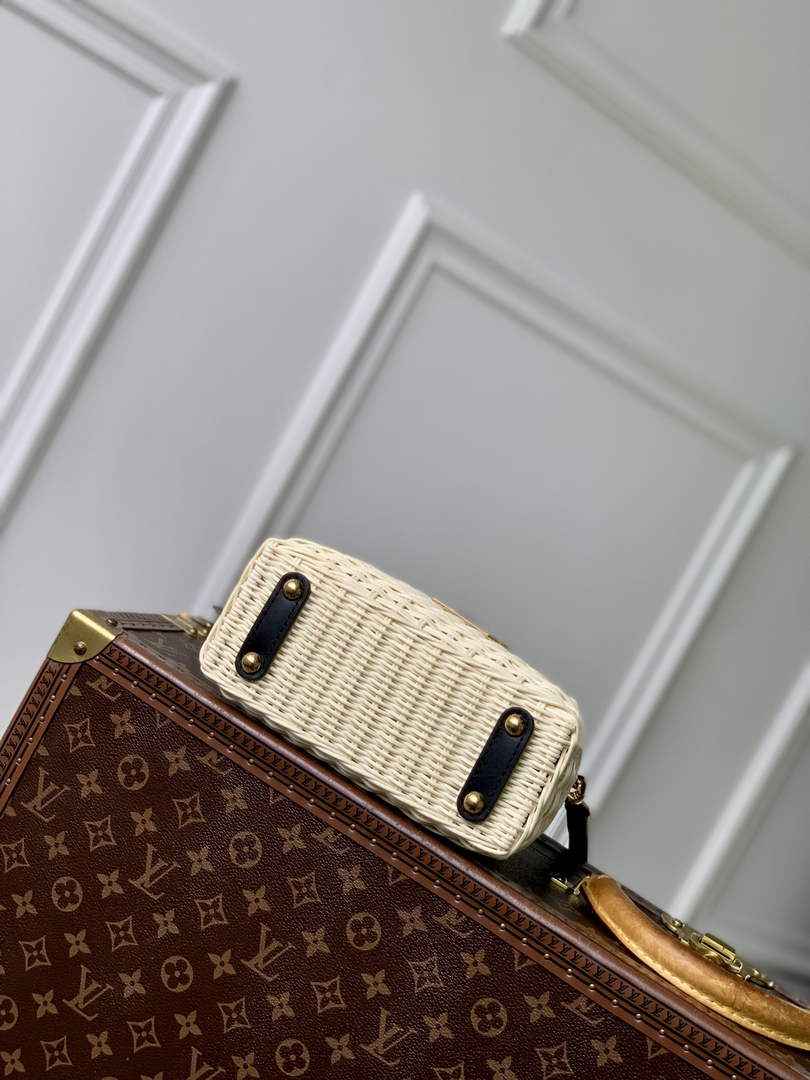 Louis Vuitton Capucines Mini Bag, M26003 Black Rattan and cowhide leather