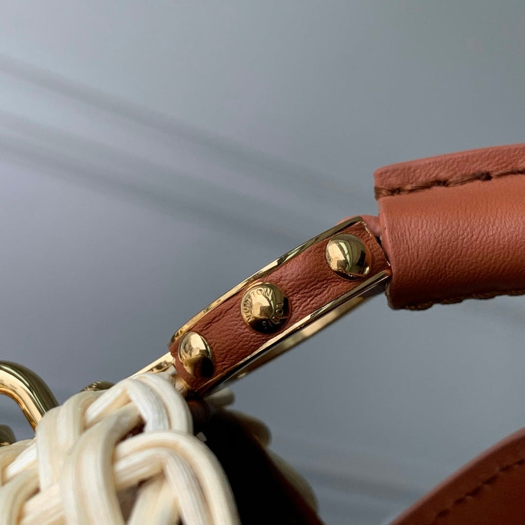 Louis Vuitton Capucines Mini Bag, M14365 Brown Rattan and cowhide leather
