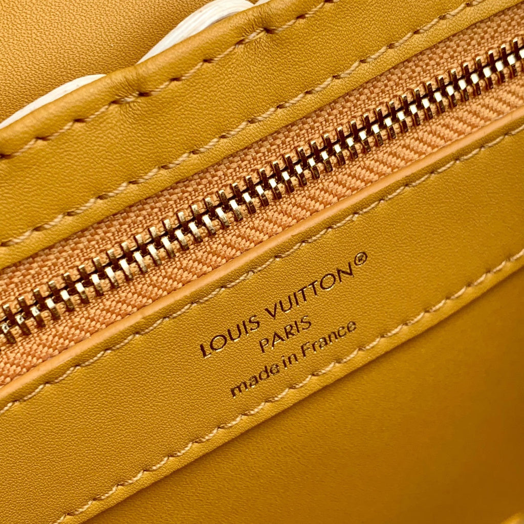 Louis Vuitton Capucines Mini Bag, M14365 Yellow Rattan and cowhide leather