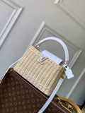 Louis Vuitton Capucines BB Bag, M29501 Blue Rattan and cowhide leather