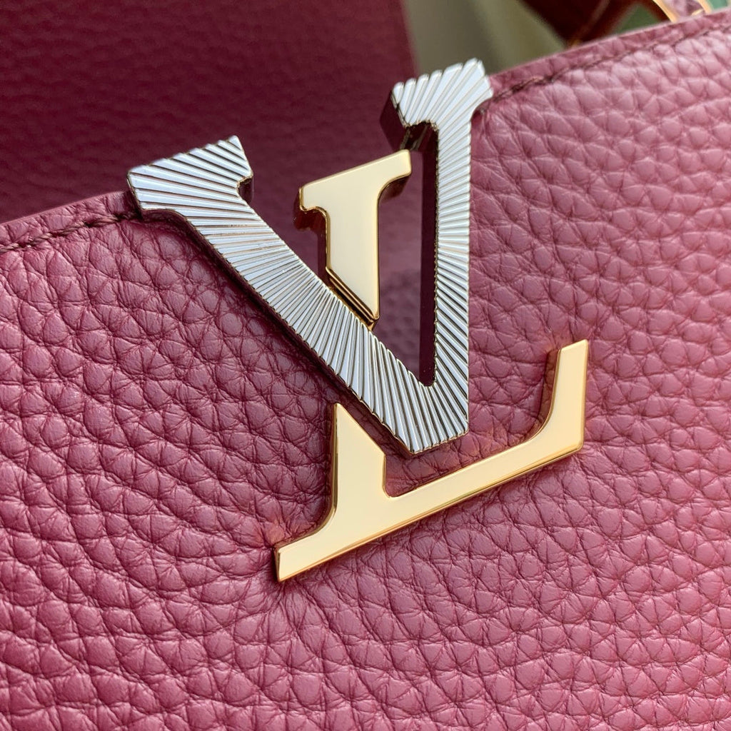 Louis Vuitton Capucines Mini Bag, M26507 In Dark Red Taurillon Leather