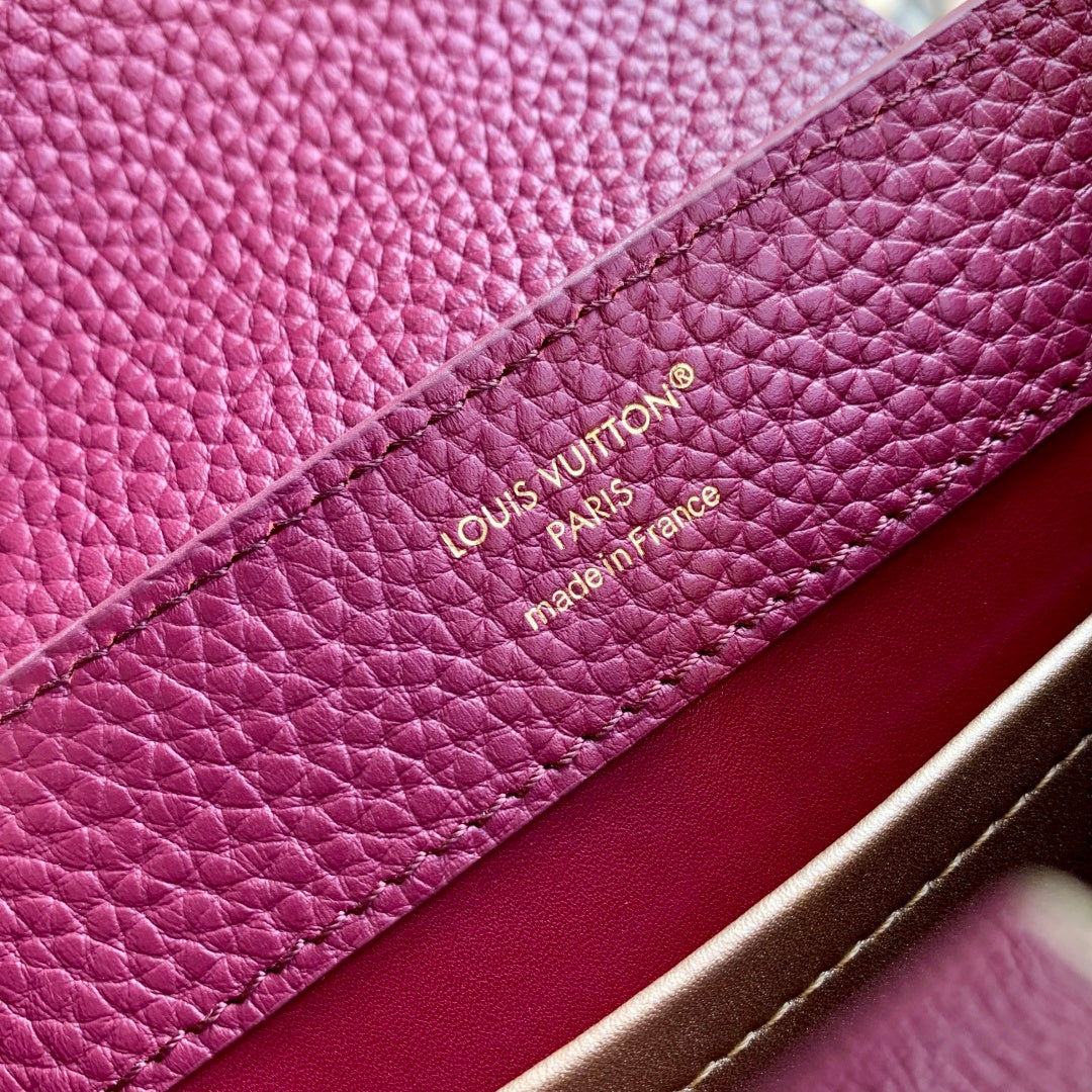 Louis Vuitton Capucines Mini Bag, M26507 In Dark Red Taurillon Leather