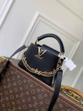 Louis Vuitton Capucines Mini Bag, M26351 In Black Taurillon Leather Gold