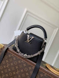 Louis Vuitton Capucines Mini Bag, M26351 In Black Taurillon Leather