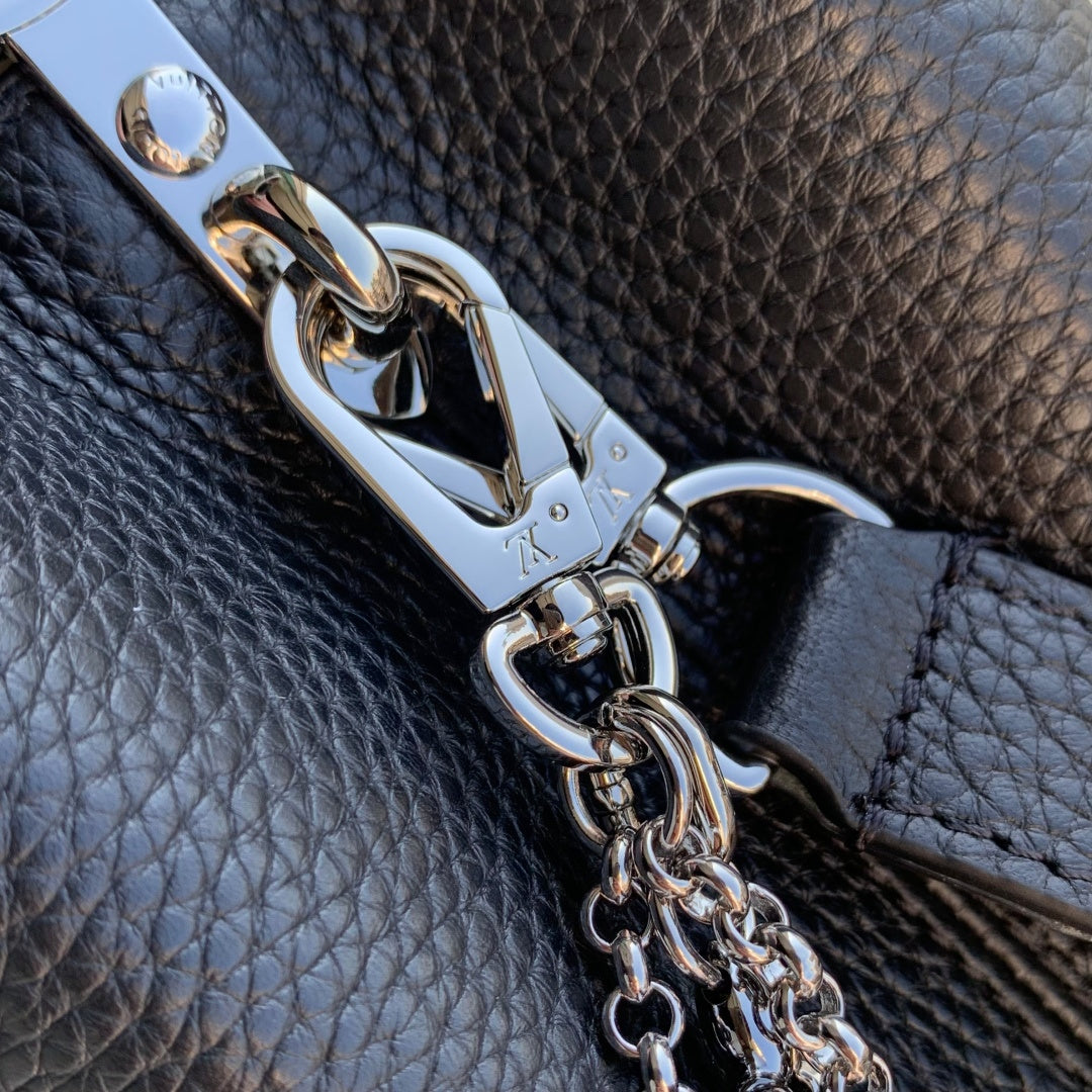 Louis Vuitton Capucines Mini Bag, M26351 In Black Taurillon Leather