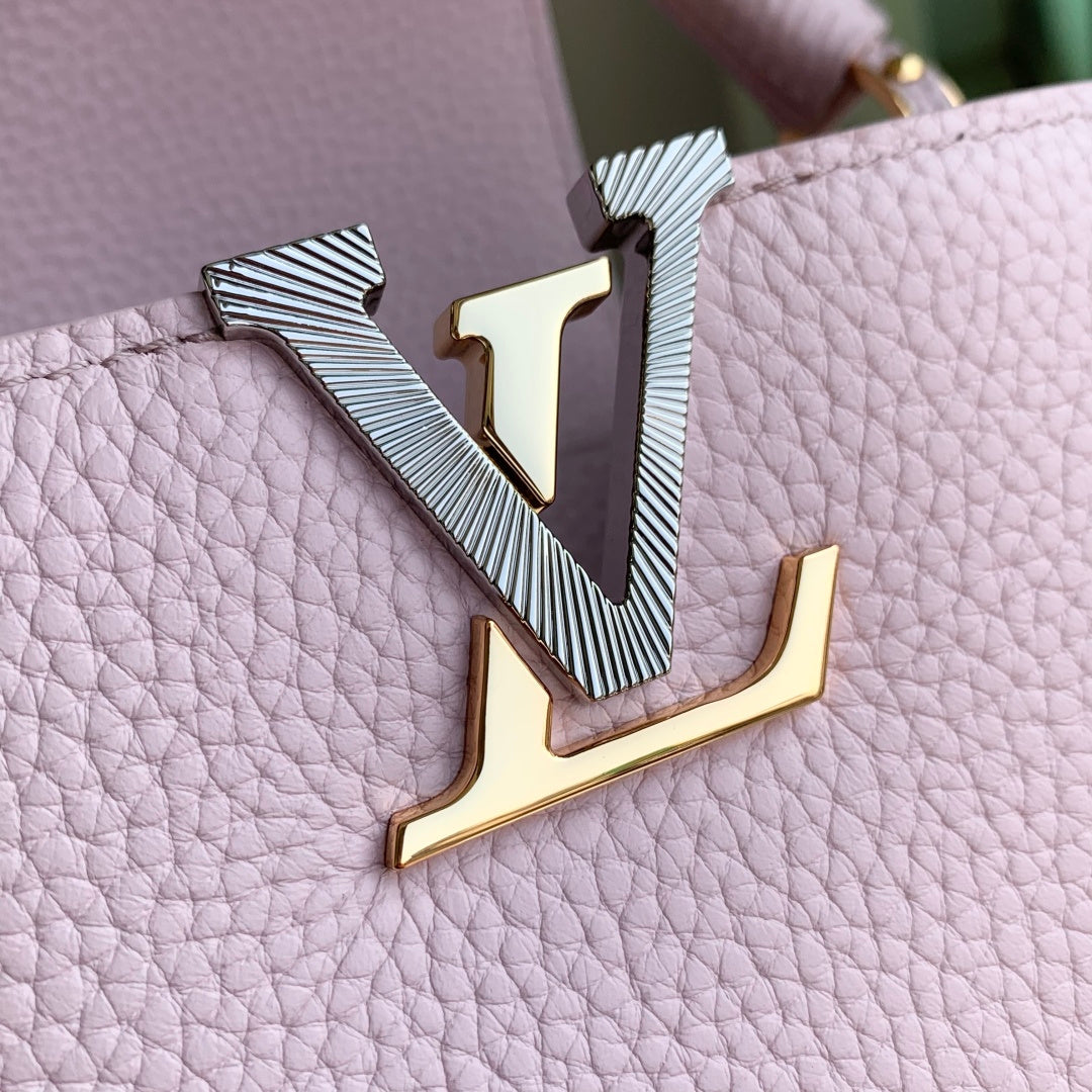 Louis Vuitton Capucines Mini Bag, M26351 In Pink Taurillon Leather