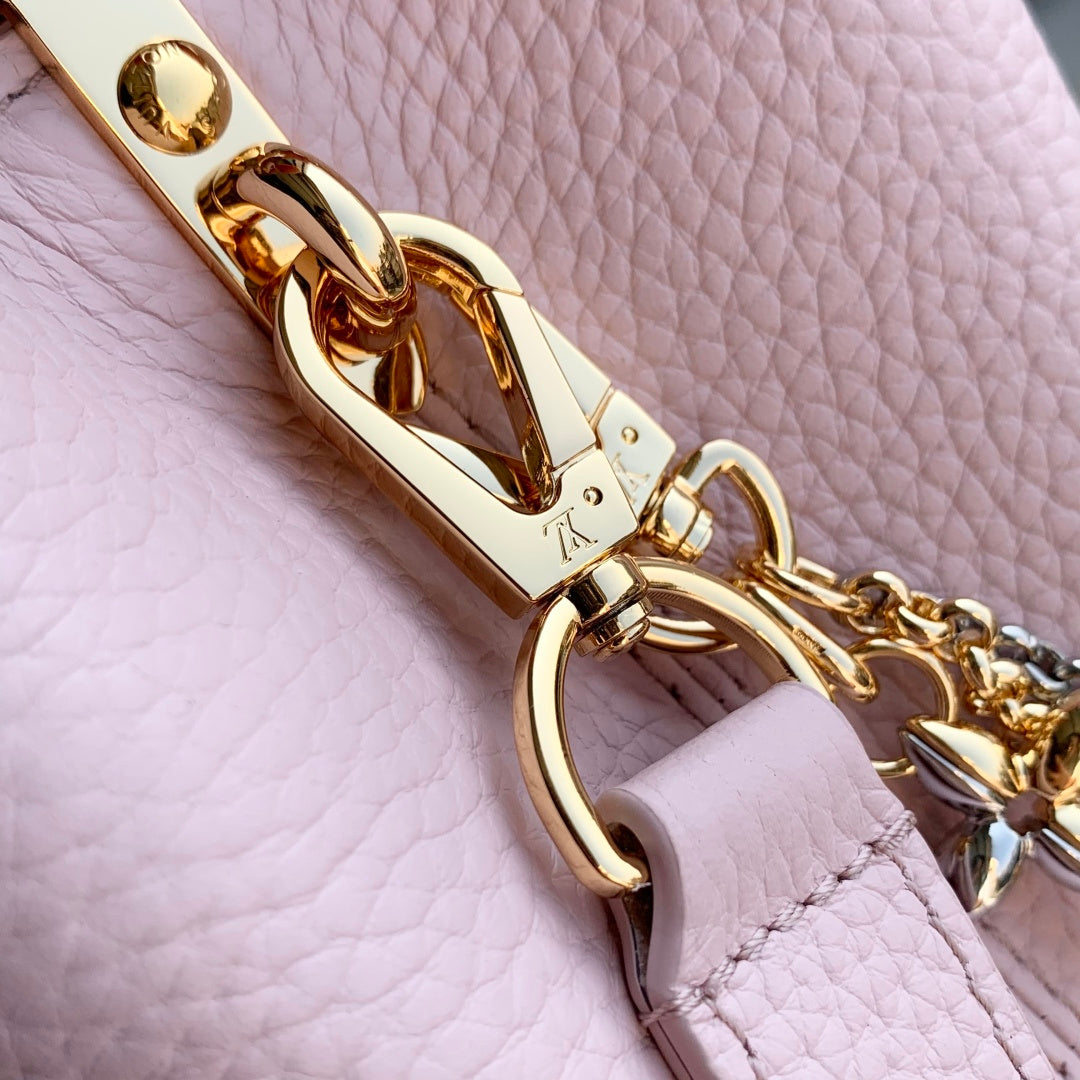 Louis Vuitton Capucines Mini Bag, M26351 In Pink Taurillon Leather