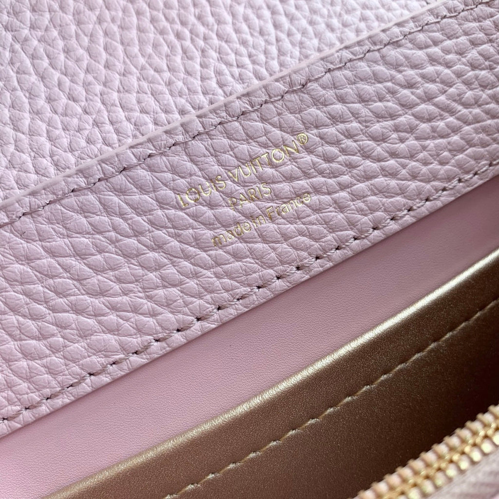 Louis Vuitton Capucines Mini Bag, M26351 In Pink Taurillon Leather