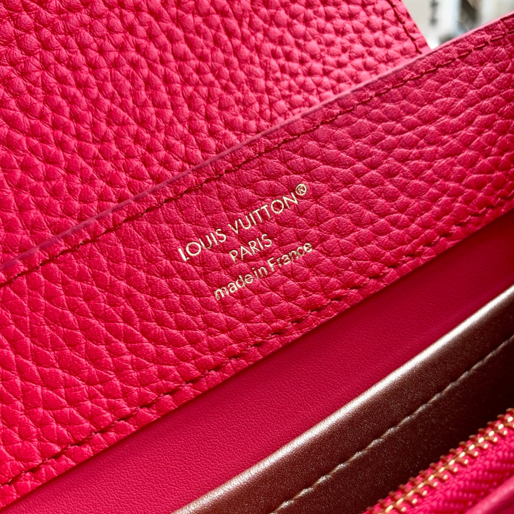 Louis Vuitton Capucines Mini Bag, M26351 In Red Taurillon Leather
