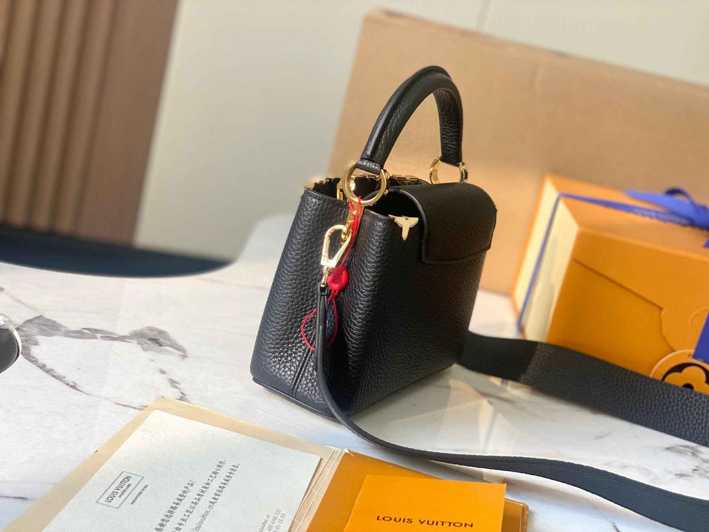 Louis Vuitton Capucines Mini Bag M56669 Black Leather