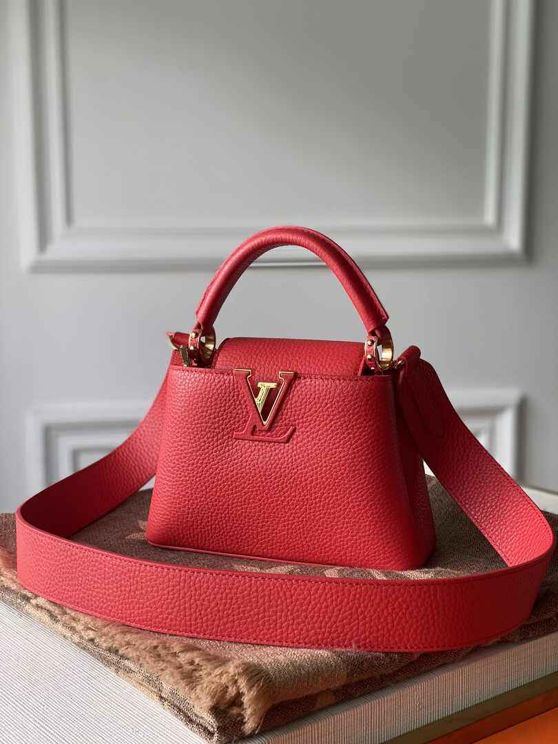 Louis Vuitton Capucines Mini Bag M56845 Red Leather
