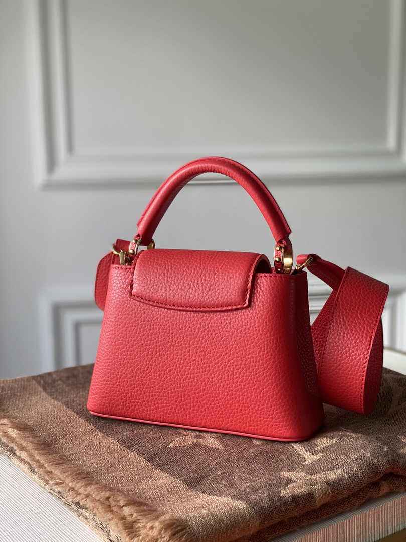 Louis Vuitton Capucines Mini Bag M56845 Red Leather