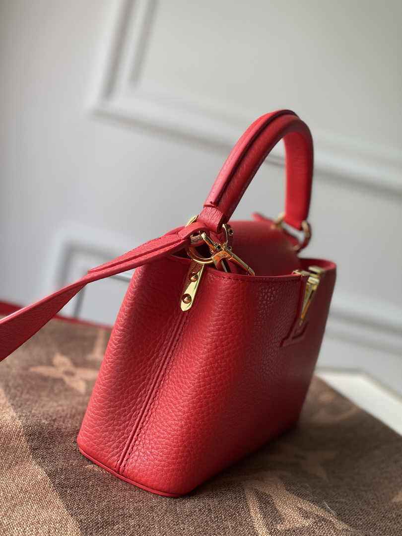 Louis Vuitton Capucines Mini Bag M56845 Red Leather