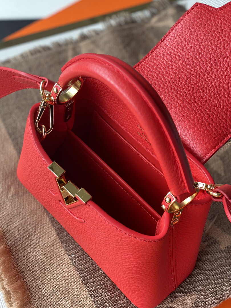Louis Vuitton Capucines Mini Bag M56845 Red Leather
