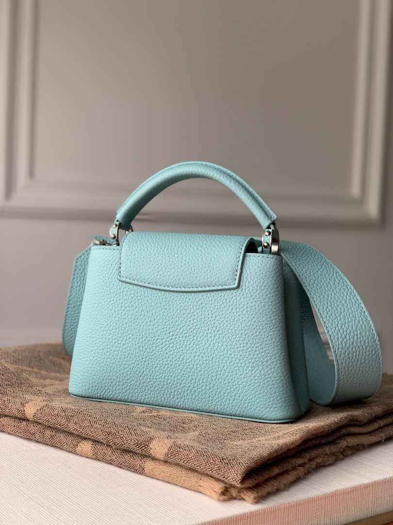Louis Vuitton Capucines Mini Bag M56071 Blue Leather