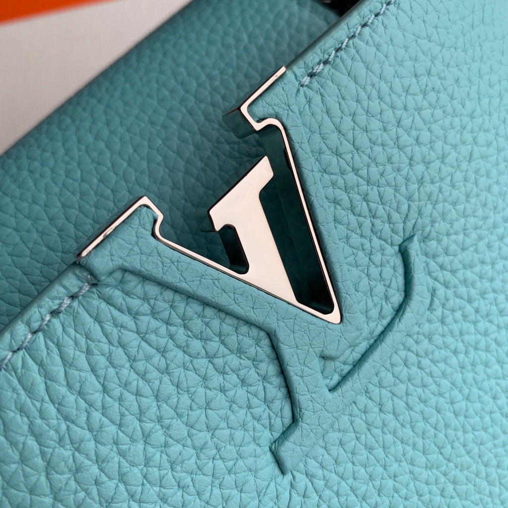 Louis Vuitton Capucines Mini Bag M56071 Blue Leather