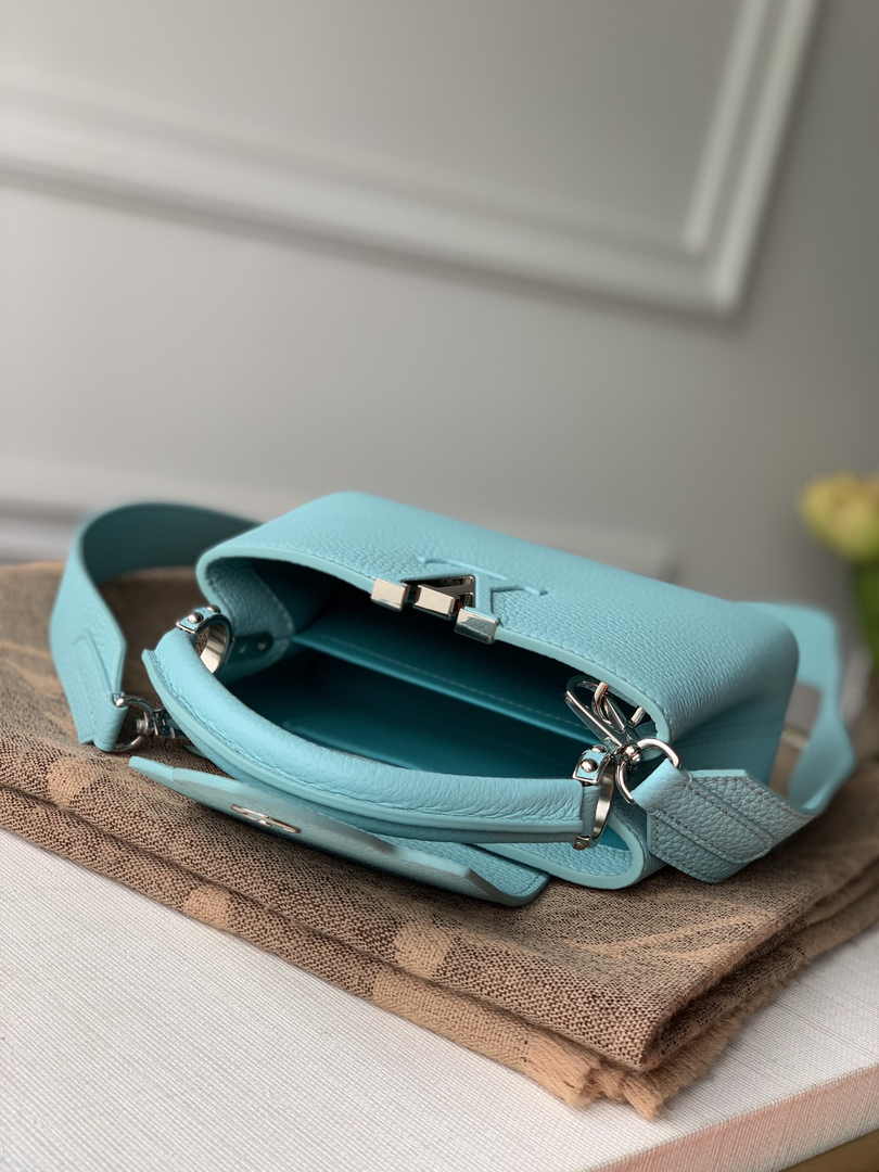 Louis Vuitton Capucines Mini Bag M56071 Blue Leather
