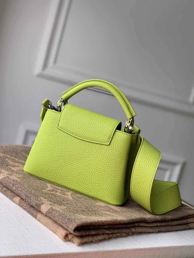 Louis Vuitton Capucines Mini Bag M56071 Light Green Leather