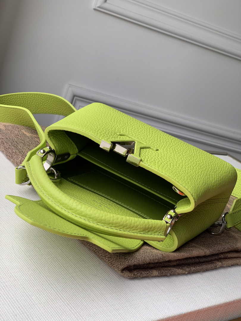 Louis Vuitton Capucines Mini Bag M56071 Light Green Leather