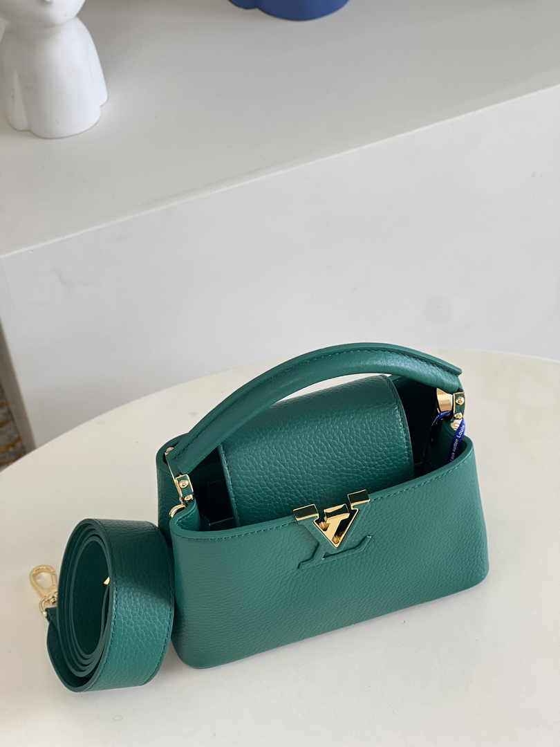 Louis Vuitton Capucines Mini Bag M56071 Green Leather